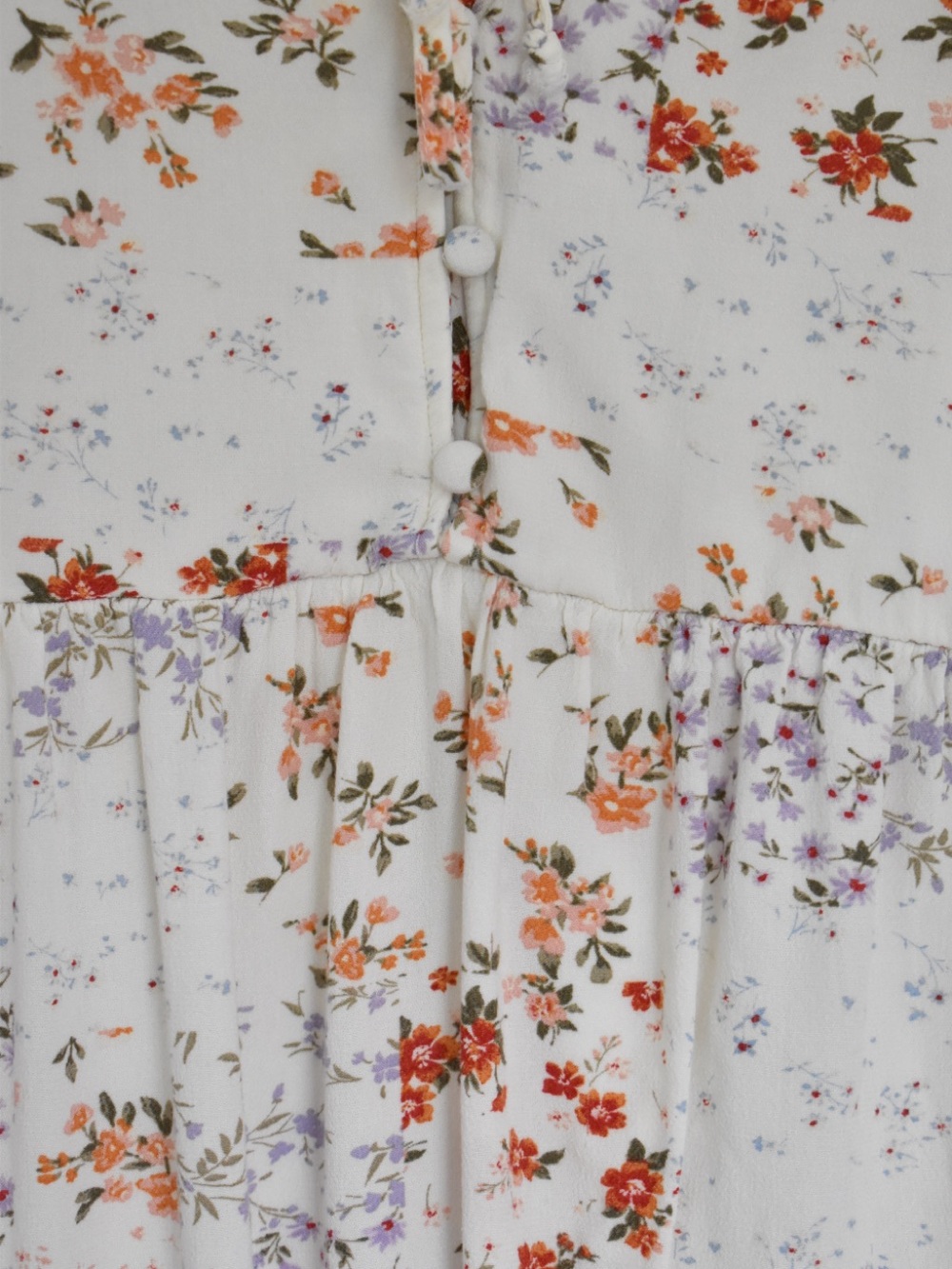 American Eagle Floral Long Sleeve Tiered Babydoll Mini Dress size Medium - Picture 3 of 5
